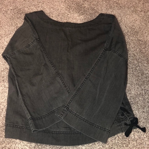 MADEWELL Lace up side Black Denim shirt - Picture 5 of 8